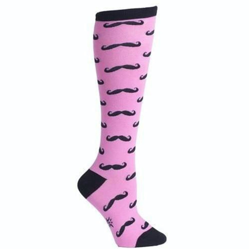 Sock It To Me Moustache Knee High Socks - NWT